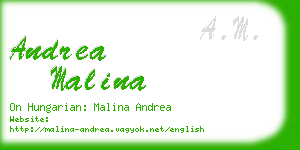 andrea malina business card